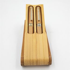 Pens karbonize bambu çift kalem katlama kalem kılıfı bambu çeşme kalem işareti bambu kalemi okula sabit malzemelere geri