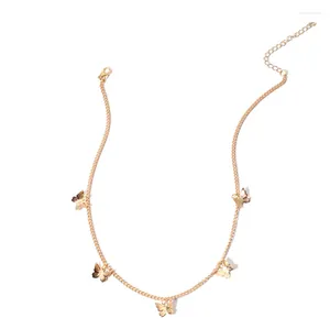 Anhänger-Halsketten 2023 Mode weiße Schmetterlings-Halskette für Frauen