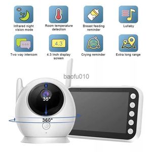 Baby Monitor 720P HD 300M Long Range Battery Security Two Way Audio Infrared Night Vision 4.3 inch Screen Wireless PTZ Camera L230619