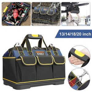 New Multi-Function Tool Bag 1680D for Oxford Cloth Electrician Bag Wide Mouth Tool Bag Waterproof Storage Bag for Wrench Screwdriver