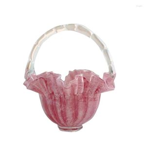 Vases Pink Crystal Flower Basket Design Home Decor Figurine Valentine's Day Mother's Christmas Anniversary Gift