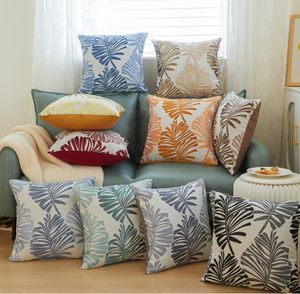 Luxury Flower Plant Leaf Birds Cushion Cover Polyester Linen Decorative Pillowcase Sofa Cushions Home Room Car Decor Throw Pillow Case