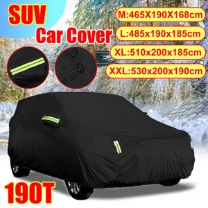 Pełne samochody Universal SUV Okładki odporne na Outdoor Ochrona przeciwsłoneczna Ochrona przeciwsłoneczna Pył Pył Ochrona 190T dla VW Passat Benz Jeep Peugeothkd230628