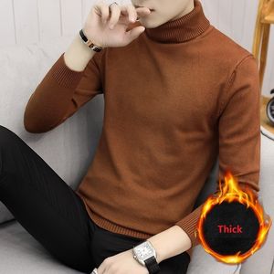 Men's TShirts Fashion Turtleneck Sweater Thick Fleece Warm Winter Roll Neck Confortable Basic Solid 14 Styles Slim Male Pullovers 230628