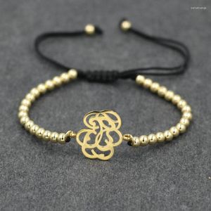 Charm Bracelets Hollow Design Stainless Steel Bracelet For Men Women Copper Beads Lucky Rope Chain Adjustable Girls Kids Gift