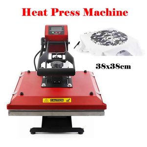 Präge 38x38 cm Wärmepresse Wärmeübertragungsmaschine 1600W für Kappenplatte T -Shirts Sublimation Printer 2D Heizwerkzeug Kit Kit