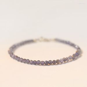 Strand squisiti braccialetti di ametista naturale da donna 3 mm sfaccettati perline gemma vintage braccialetto gioielli