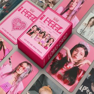 Клейкие наклейки 55pcsset Kpop GIDLE INEVER DIE Lomo Cards Album Girls I Burn Po Card Открытка Поклонники Подарок 230626