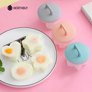 Egg Boilers WORTHBUY 4 Pcs Set Cute Cooker Tools With Brush Plastic Boiler Poacher For Kid Baking Mold Maker Kitchen Accessories 230627