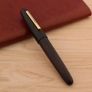 Caneta madeira jinhao 9056 caneta de tinta preta ébano fm fude de giro de dobra papenaria de gabinete suprimentos canetas de tinta