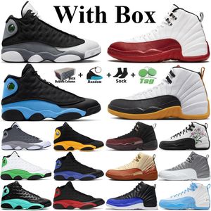 2020 Com Box Jumpman 12 12s sapatos de alta OG WNTR Taxi Gym Mens Red Basketball 13 13s Flint Chicago Mulheres Sports Sneaker Trainers Tamanho 36-47