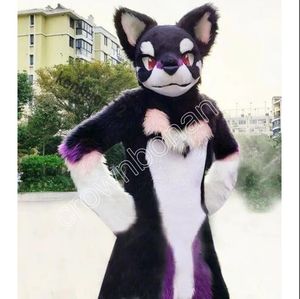 Halloween Adult size Husky Fox Mid-length Fur Mascot Costume Carnival performance apparel Custom fancy costume