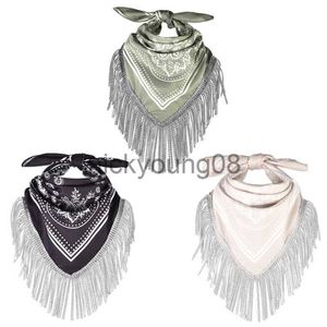 Bandanas Cowgirl Bandanas Shawl Rhinestones Fringe Paisley Sharf Bachelorette Bandanas Cowboys Bandanas Rhinestones Neckerchief X0628