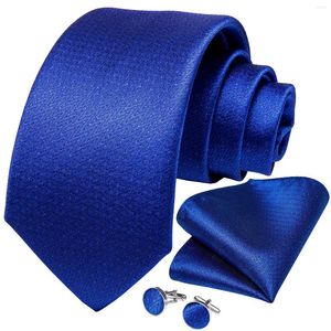 Bow Ties Royal Blue Gold Glitter Pink Yellow Solid Men's Silk Tie Set Handkerchief Cufflinks Wedding Party Necktie Gift Wholesale