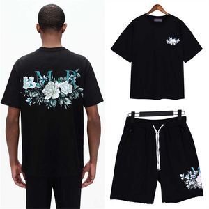 Sommer neue Herrenkollektion personalisiertes bedrucktes T-Shirt mit Blumenlogo Lockerer Trend mit kurzen Ärmeln S-XL