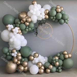 Altre forniture per feste di eventi 137 pezzi Baby Shower Garland Arch Baptism Boy Bottism Boy Sage Green White Gold Gold Birthing Bride to Be Decorazione per feste 230628