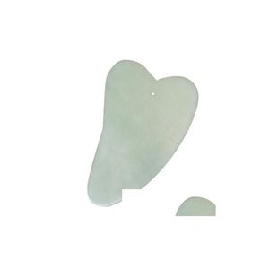 Pietre da massaggio Rocce Gua Sha Trattamento viso Guasha Mas Strumento Cinese Giada naturale Pietra Scra Strumenti per viso Eye Slimmer Xb1 Drop Dhc5B