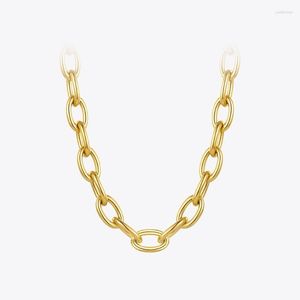 Chains Punk Circle Choker Necklaces For Women Gold Color Stainless Steel Chunky Chain Necklace 2023 Fashion Jewelry P203142Chains Gord22