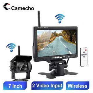 S CAMECHO CAR MONITOR 7 Inch TFT LCD Display Wireless Backup Camera Monitor för bussbil bakview Hemövervakning kamera monitor l230619