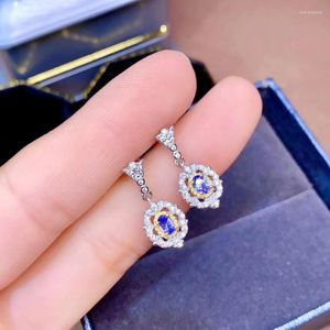 Stud Earrings The Gift For Your Loved Girl Natural And Real Tanzanite Earring 925 Sterling Silver Fine Jewelry