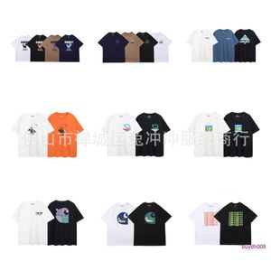 Fashion Men's and Women's T-shirt Tooling Brand Carhart New Snow Mountain Alphabet Classic Loose Round Neck Short Sleeve 7gpp