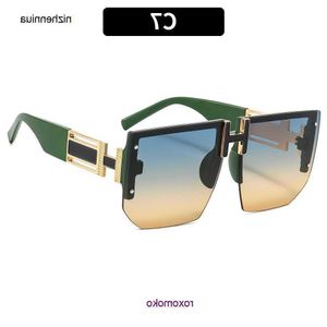 Hermm Elegante Sonnenbrille H große Rahmen modische Sonnenbrille INS Trendy Punk Style Metal mit Geschenkbox