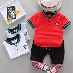 Set, Boys sets Girls' Round Neck Short Sleeved Shorts, Summer 2021 Baby Triangle Shirt, Casual and Trendy kids clothing Children's dresses