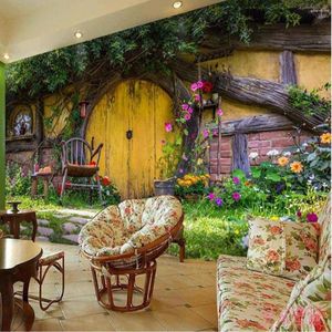 Bakgrundsbilder Stor storlek 3D PO MAIL TAPPAR FÖR LIVE ROOM TV Backside Wall Paper Landscape European Vintage Papers Home Decor