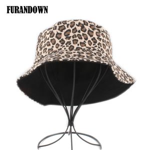 2020 Fashion Reversible Leopard Bucket Hat Women Summer Fishing Hat Män Panama Bucket Cap Cap