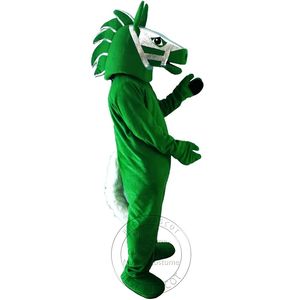 Костюм талисмана зеленой лошади для взрослых, маскарадный костюм на день рождения, карнавальный костюм на заказ