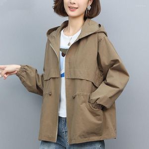 Women's Jackets 2023 Women Spring Autumn Fashion Middle-aged Loose Coats Female Short Casual Overcoats Ladies Long Sleeve Hooded Y308