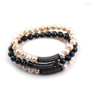 Strand Fashion Women Slimwater Pearl Bracelets Bransoletka Hematytowa cyrkon Bransoletka barowa