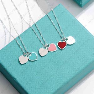 Fshion Jewelry Heart Necklace Woman Stainless Steel Green Pendant Jewellery Chains Valentine Day Gifts