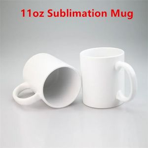 11 unz White Sublimation Mubs puste ceramiczne kubki ceramiczne kubki do kawy sublimacja ślepa ślepa kubek do kawy do kawy mleko gorąca herbata kakaowa na majsterkowanie JN16