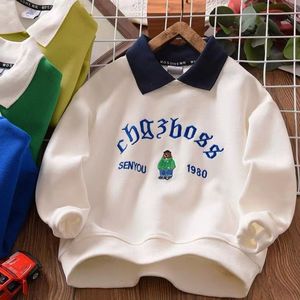 T-shirt Felpa con cappuccio da ragazzo Collo a polo Primavera e autunno Top Abbigliamento per bambini della scuola media Bel ragazzo 4 14 anni 230627