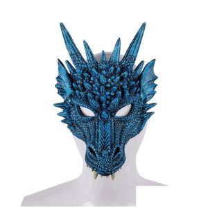 Party Masks Halloween Dragon Mask Mardi Gras Pu Foam 3D Animal Faucet Fancy Dress Kids Adt Drop Delivery Home Garden Festive Supplies Dhmrn