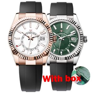 2023 New Sky Men's watch Automatic Mechanical 42mm All Stainless Steel Swimming Waterproof Watch Sapphire Glass Watch Night Glow Function Band Calendar Table Luxury