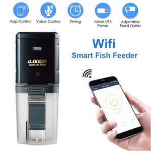 Feeder Wifi Automatic Fish With Voice Control APP Intelligent Remote Auto Feeding Device Timer Feed Aquarium Accessories 230628