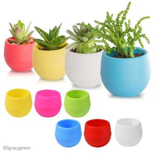 Eco-Friendly Mini Round Plastic clay planters for Plants - Colorful Garden and Home Decor (R230621)