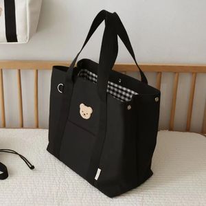 Diaper Bags Fashion Bear Baby Mommy Bag for Cute Canvas Handbags Items Organizer Nappy Caddy Maternity Mother Kids 230628