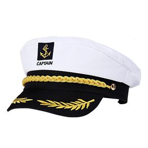 Party Hats Adult Yacht Boat Ship Sailor Captain Costume Hat Cap Navy Marine Admiral Embroidered Captain'S Cap Halloween Captain Hat 230627