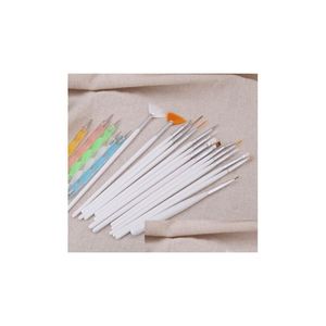 Nail Brushes Art Design Painting Tool 20Pcs Set Pen Polish Brush Kit Professional Styling Tools Drop Delivery Health Beauty Salon Dh6Kw