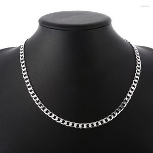 Halsband, modisch, versilbert, 55,9 cm, 6 mm Seitenkette, geeignet für Männer und Frauen, Charm-Schmuck, Jubiläumsgeschenk