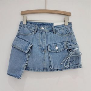 Kjolar oregelbundna ficklast denim kjol kvinnor kläder sommar mode sexig a-line höft kjolar kvinnliga bottnar klubb streetwear 230628