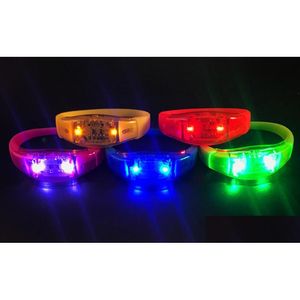 Andra festliga festförsörjningar Nattkörning LED Glödande armband - Ljudaktiverat blinkande armband för och Sports Drop Delivery Home DHCP2