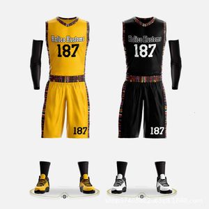 Uniforme de basquete multicolorido jogo de letras masculino uniforme de basquete tendência hip-hop uniforme de bola solta