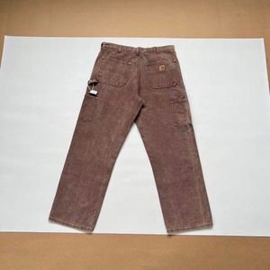 2024 Men's Pants Fashion Brand Carharrt Pants Washed To Make Old Overalls Knee Cloth Logging Pants Trousers 826