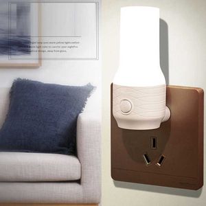 S Portable Socket LED Night EU US Plug-In Bedside Lamp Switch Bedroom Reading Book 2 Colors Light Dimning Wall Lamp HKD230628