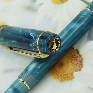 Pens NEW Kaigelu 316A Celluloid Fountain Pen Beautiful Blue Marble Patterns Iridium EF/F/M Nib Pen Writing Office Business Ink Pen