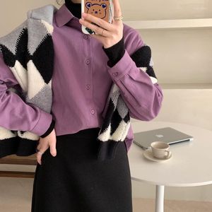 Women's Blouses LMQ Arrival Thicken Solid Color Sanding Shirt Turn-Down Collar Cardigan Women Korean Loose Tops Button Brushed Casual Blouse